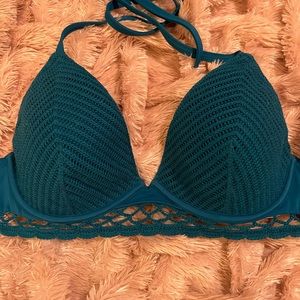 Brand New! Shade & Shore Bikini Top 36D Teal Jade Green underwire